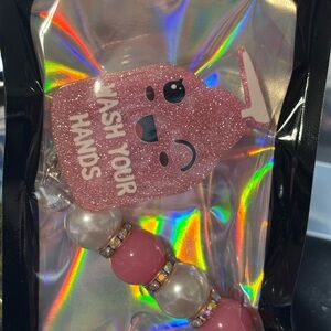 *handmade* wash your hands beaded badge reel